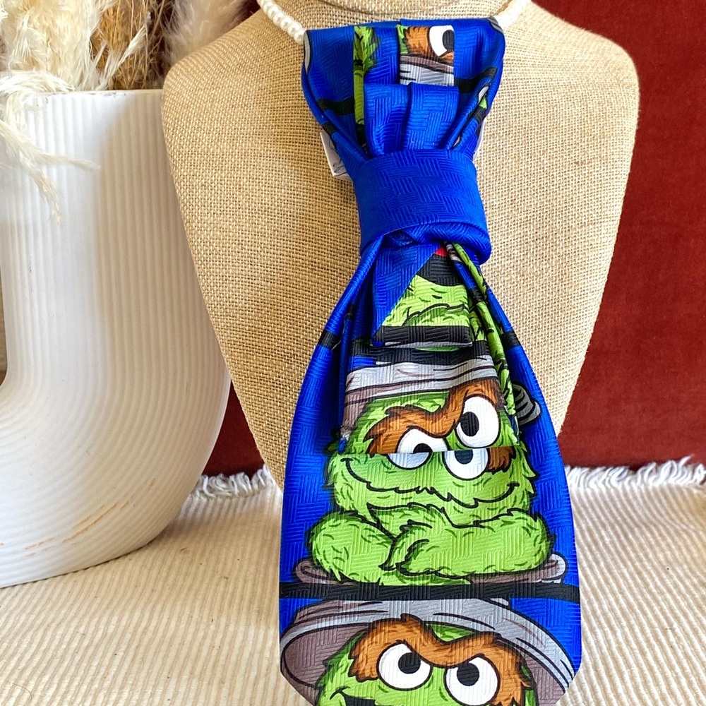 Blue and Green Cartoon Character tie necklace